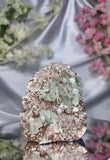 Sugar Coated Green Apophyllite with Stilbite, Chalcedony and Calcite