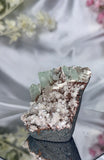 Sugar Coated Green Apophyllite with Stilbite, Chalcedony and Calcite