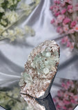 Sugar Coated Green Apophyllite with Stilbite, Chalcedony and Calcite