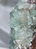 Sugar Coated Green Apophyllite with Stilbite, Chalcedony and Calcite