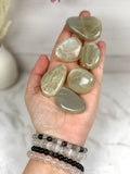 Gray Moonstone Flat Stone
