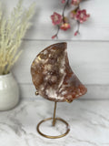 Pink Amethyst Moon on Gold Stand A10262