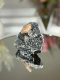 Diamond Apophyllite on Charcoal Chalcedony with Stilbite