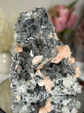 Diamond Apophyllite on Charcoal Chalcedony with Stilbite Statement