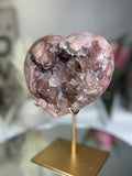 Pink Amethyst Heart on Gold Stand A1.3
