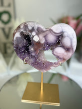 Pink Amethyst Heart on Gold Stand A1.4