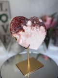 Pink Amethyst Heart on Gold Stand A1.5
