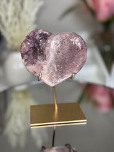 Pink Amethyst Heart on Gold Stand A1.6