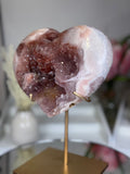 Pink Amethyst Heart on Gold Stand A1.7