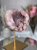Pink Amethyst Heart on Gold Stand A1.8