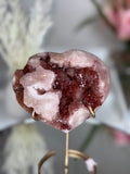 Pink Amethyst Heart on Gold Stand A1.9