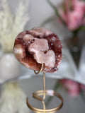 Pink Amethyst Heart on Gold Stand A1.9