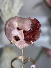 Pink Amethyst Heart on Gold Stand A1.10