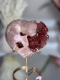 Pink Amethyst Heart on Gold Stand A1.10