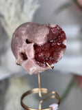 Pink Amethyst Heart on Gold Stand A1.10