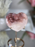 Pink Amethyst Heart on Gold Stand A1.11