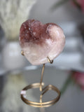 Pink Amethyst Heart on Gold Stand A1.11