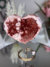 Pink Amethyst Heart on Gold Stand A1.12