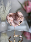 Pink Amethyst Heart on Gold Stand A1.14