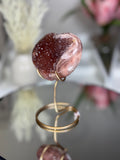 Pink Amethyst Heart on Gold Stand A1.16