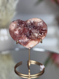 Pink Amethyst Heart on Gold Stand A1.17