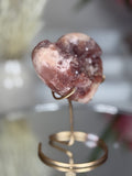Pink Amethyst Heart on Gold Stand A1.17