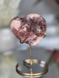 Pink Amethyst Heart on Gold Stand A1.17