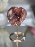 Pink Amethyst Heart on Gold Stand A1.18