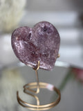 Pink Amethyst Heart on Gold Stand A1.19