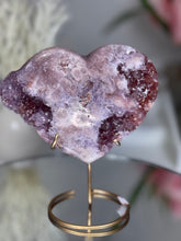 Pink Amethyst Heart on Gold Stand A1.20
