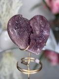 Pink Amethyst Heart on Gold Stand A1.21