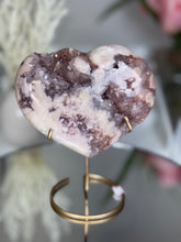 Pink Amethyst Heart on Gold Stand A1.22