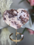 Pink Amethyst Heart on Gold Stand A1.22