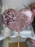 Pink Amethyst Heart on Gold Stand A1.23