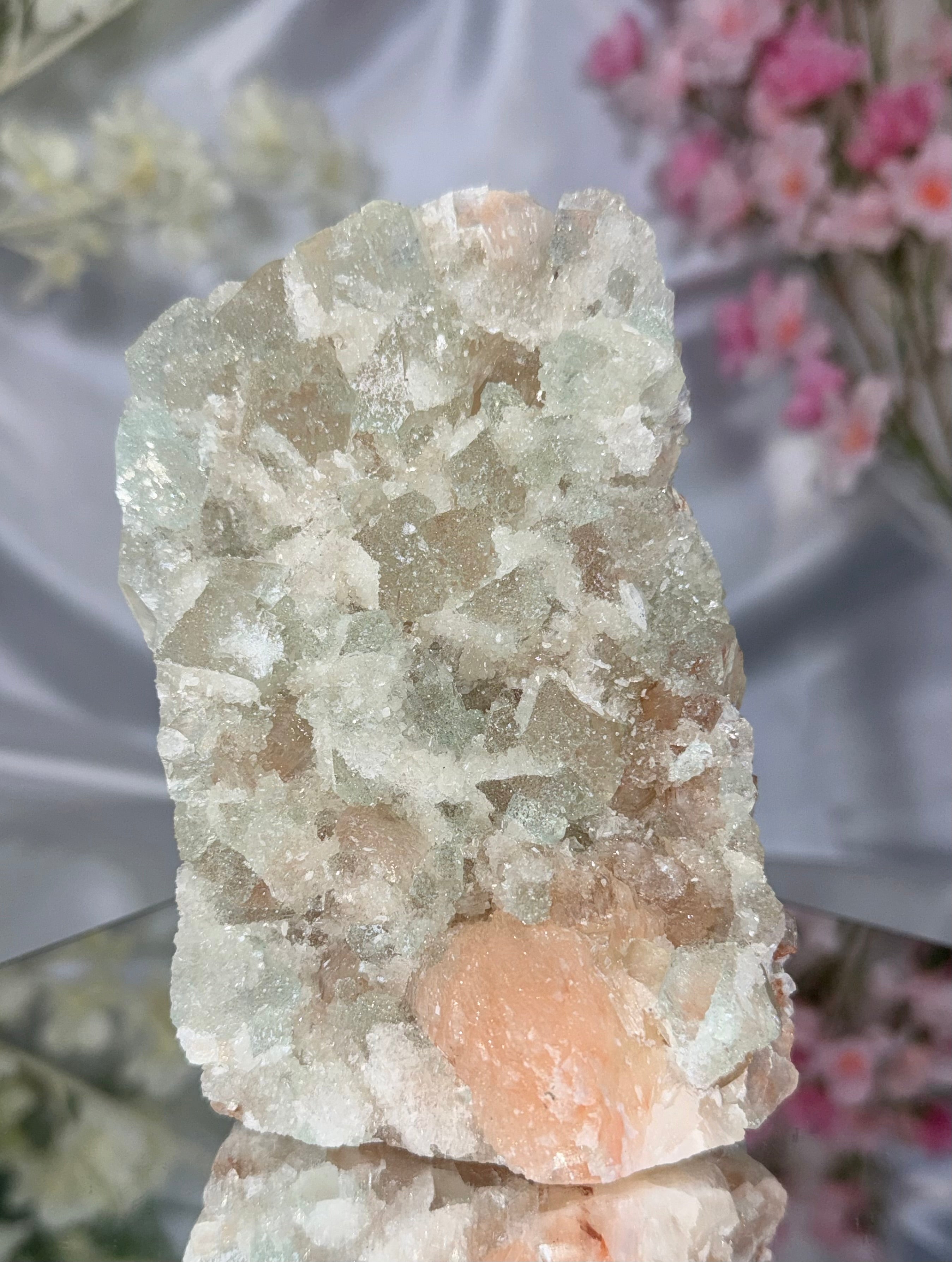 Sugar Coated Green Apophyllite with Stilbite
