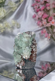 Sugar Coated Green Apophyllite with Stilbite, Chalcedony and Calcite