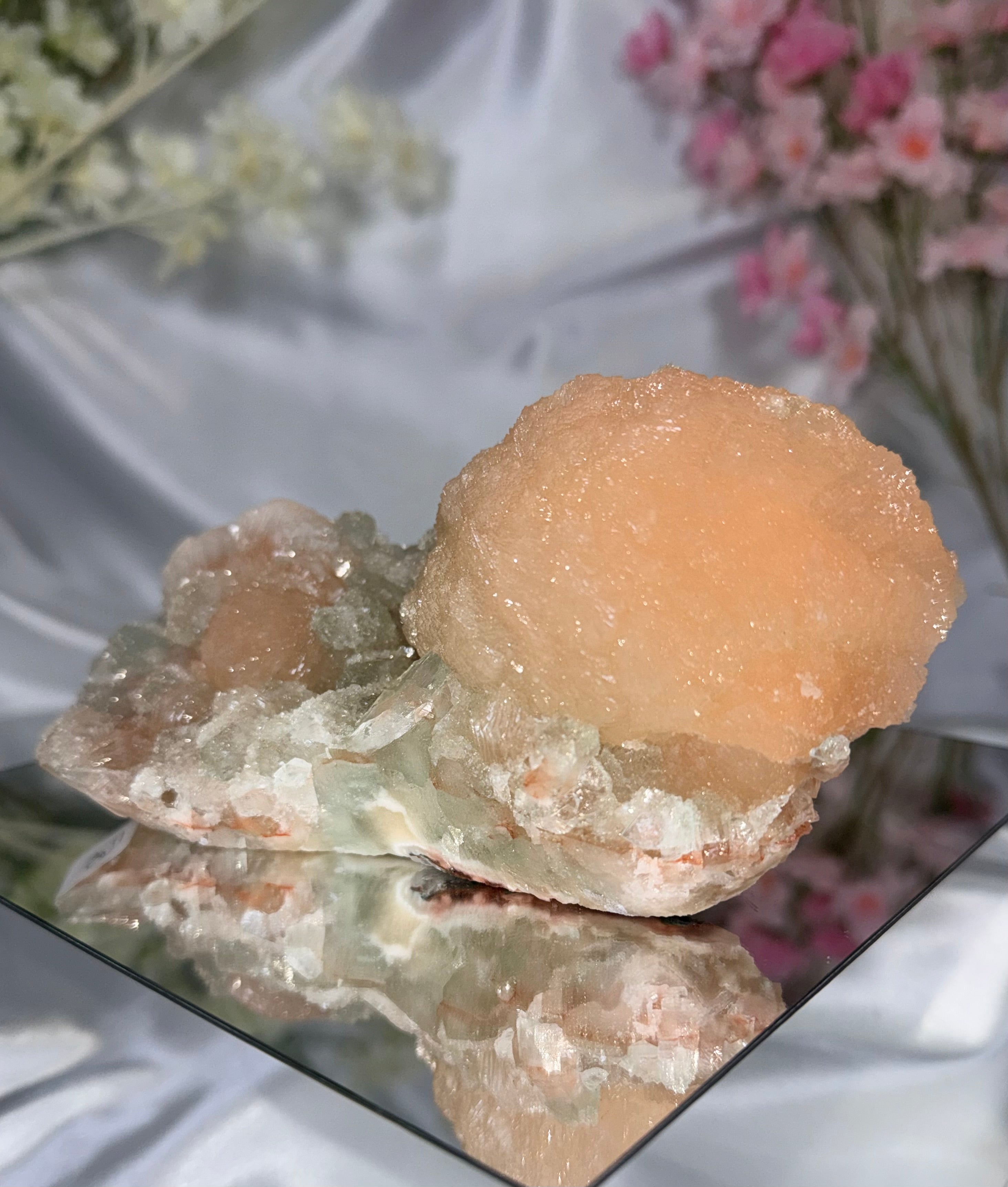 Sugar Coated Green Apophyllite with Stilbite