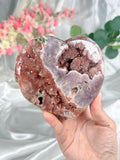 Pink Amethyst Heart on Gold Stand D