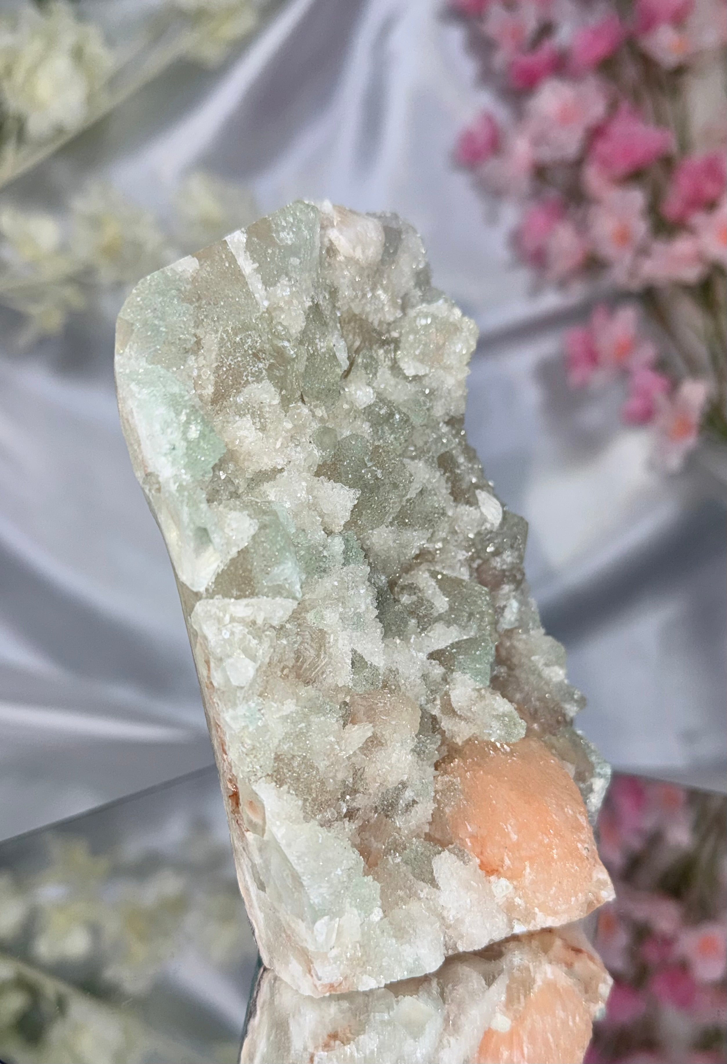 Sugar Coated Green Apophyllite with Stilbite