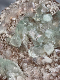Sugar Coated Green Apophyllite with Stilbite, Chalcedony and Calcite