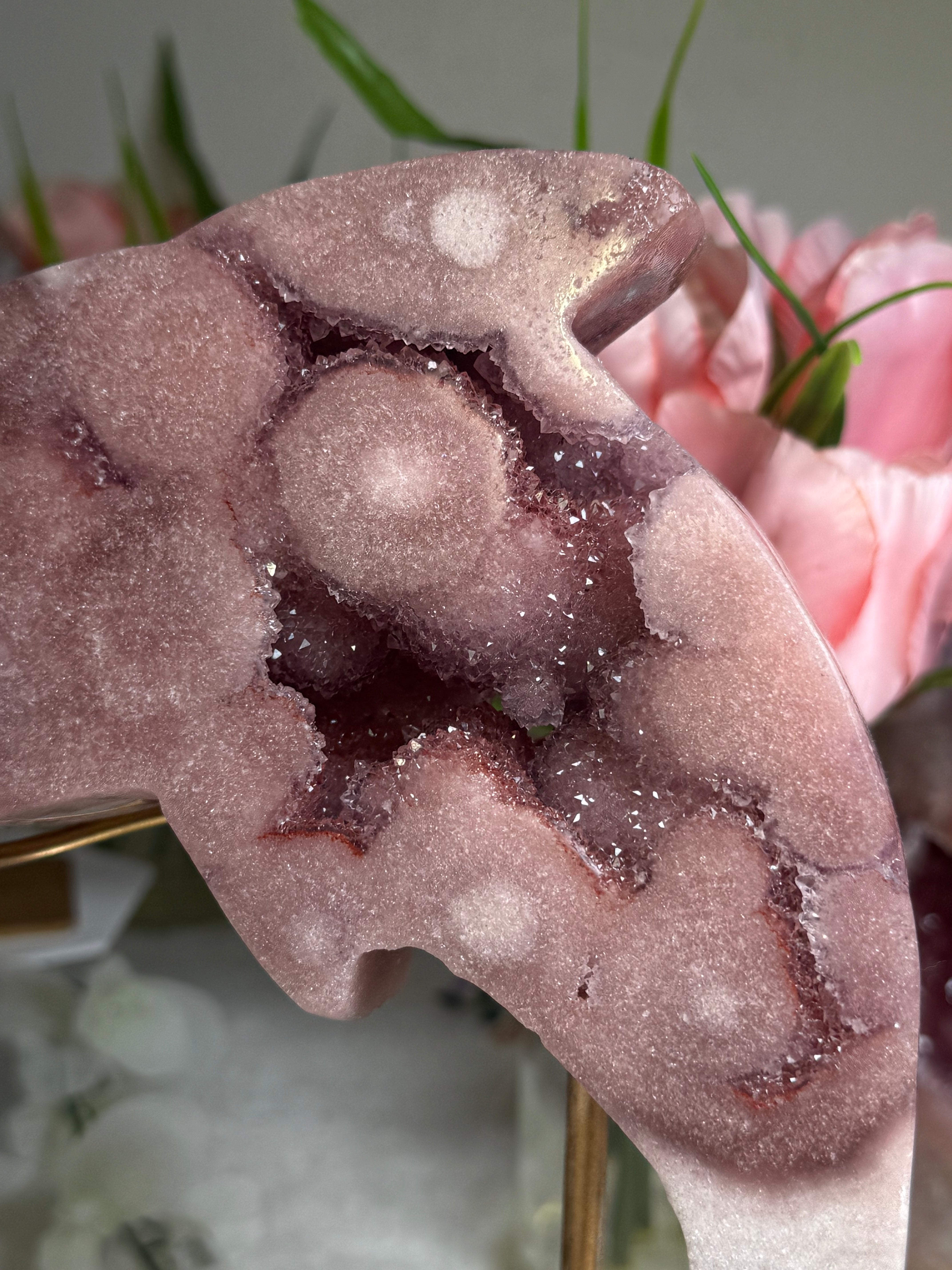 Pink Amethyst Dolphin Carving