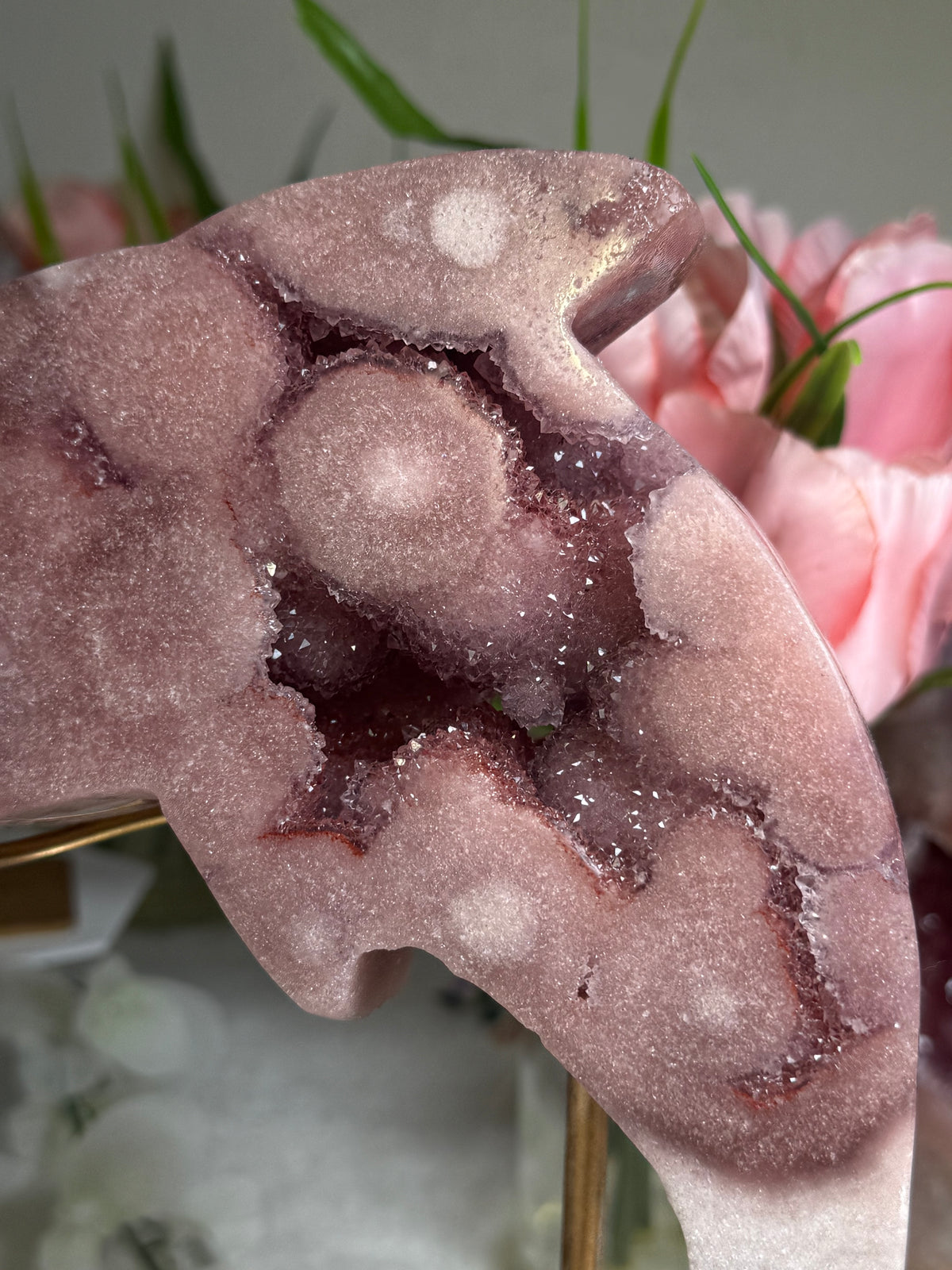 Pink Amethyst Dolphin Carving