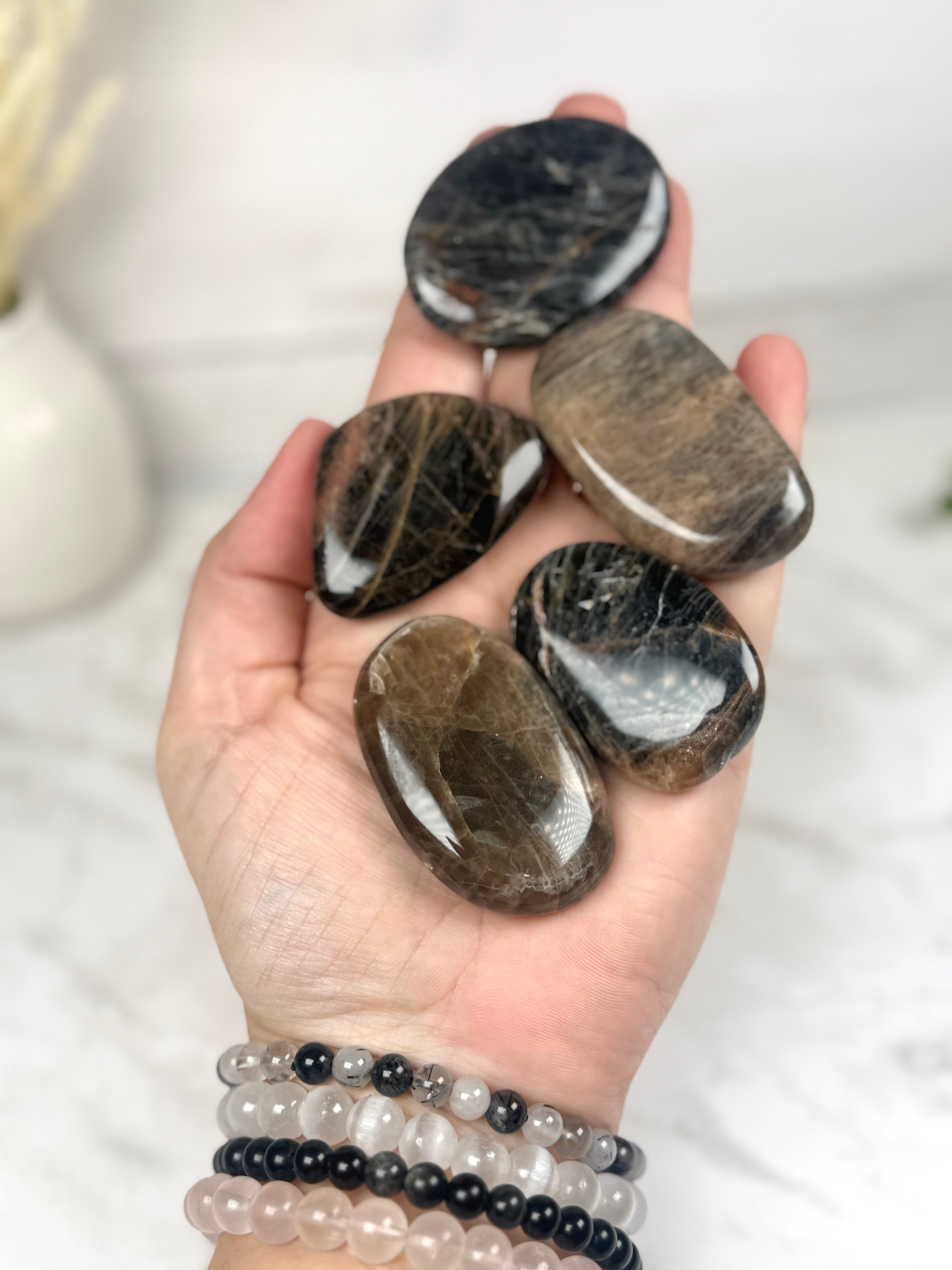 Black Moonstone Flat Stone
