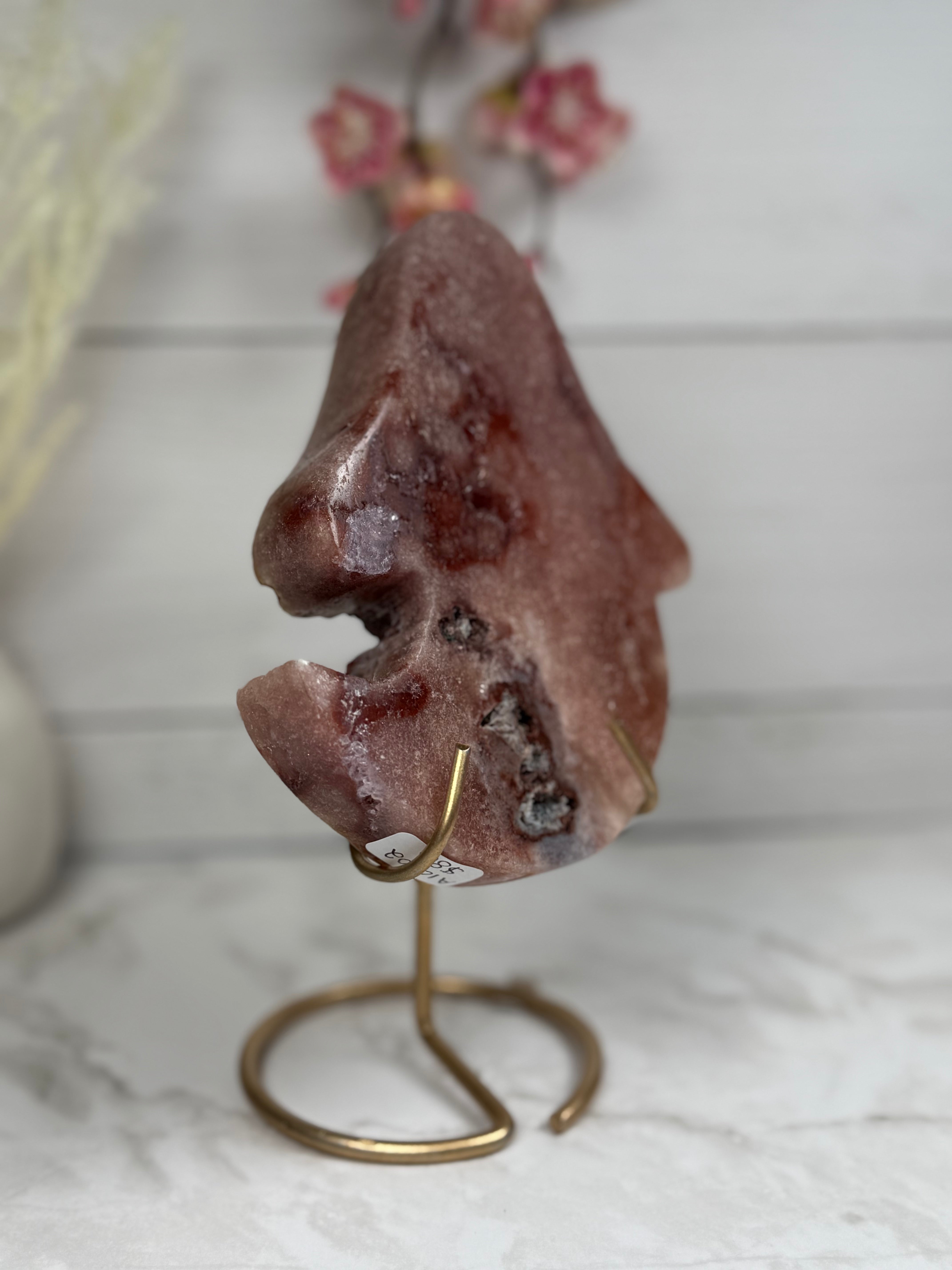 Pink Amethyst Ghost Carving A10002