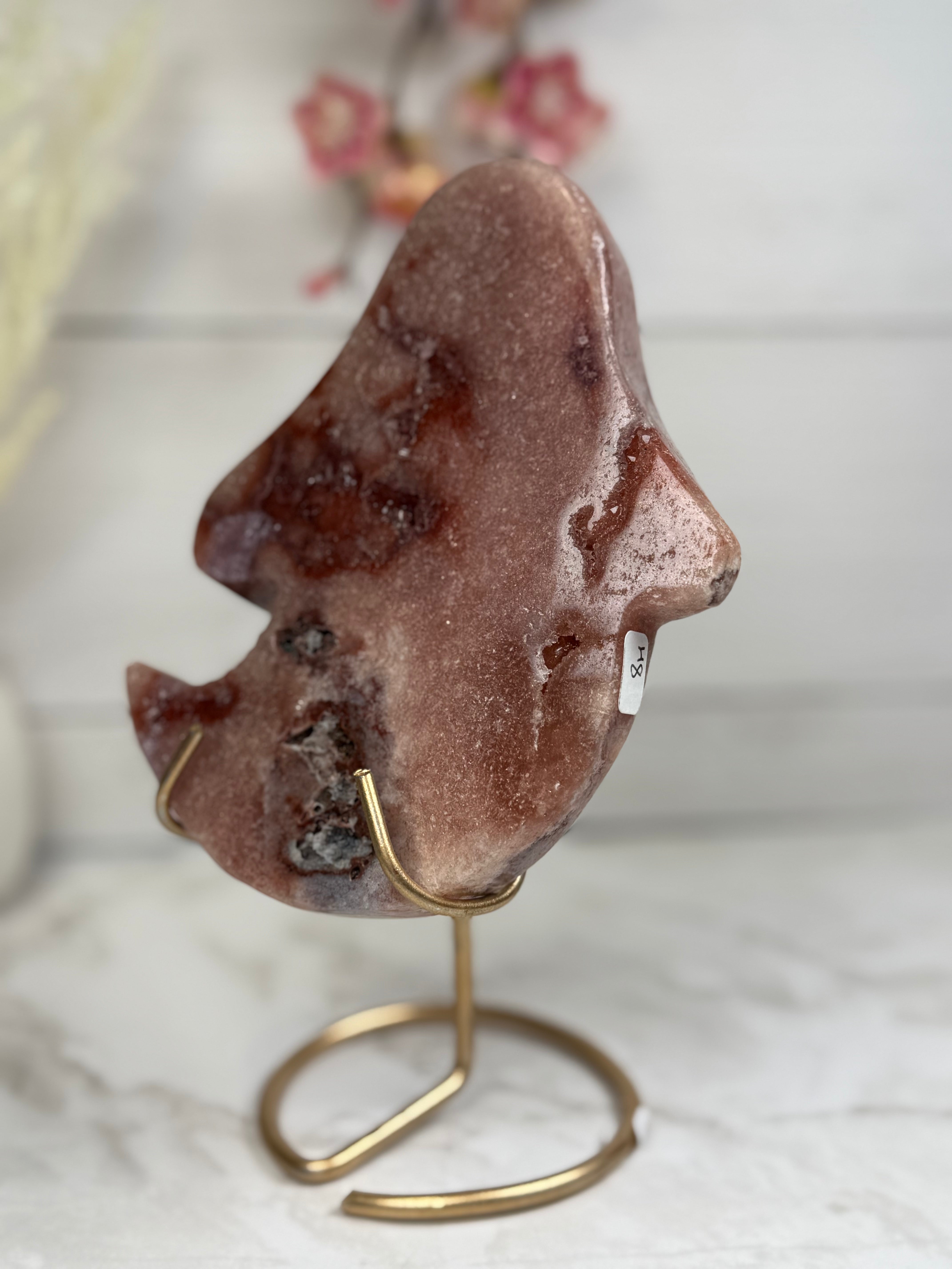 Pink Amethyst Ghost Carving A10002