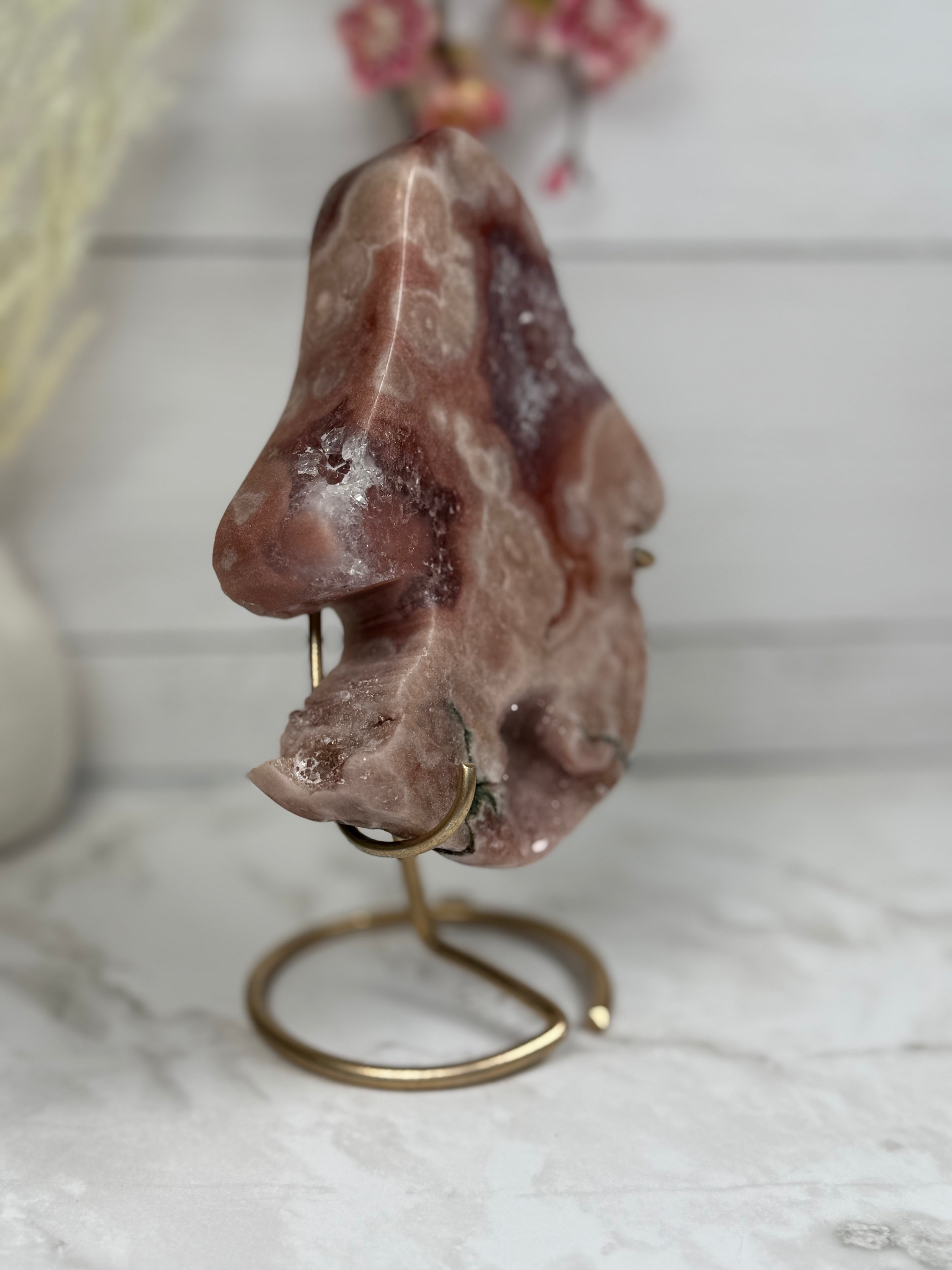 Pink Amethyst Ghost Carving A10008