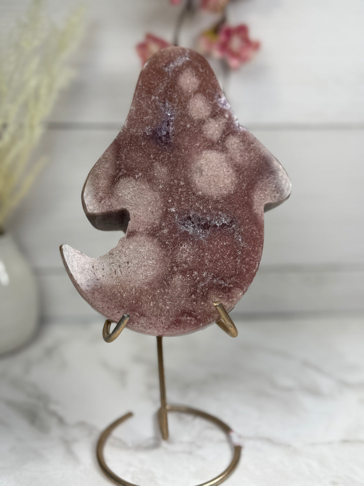 Pink Amethyst Ghost Carving A10016