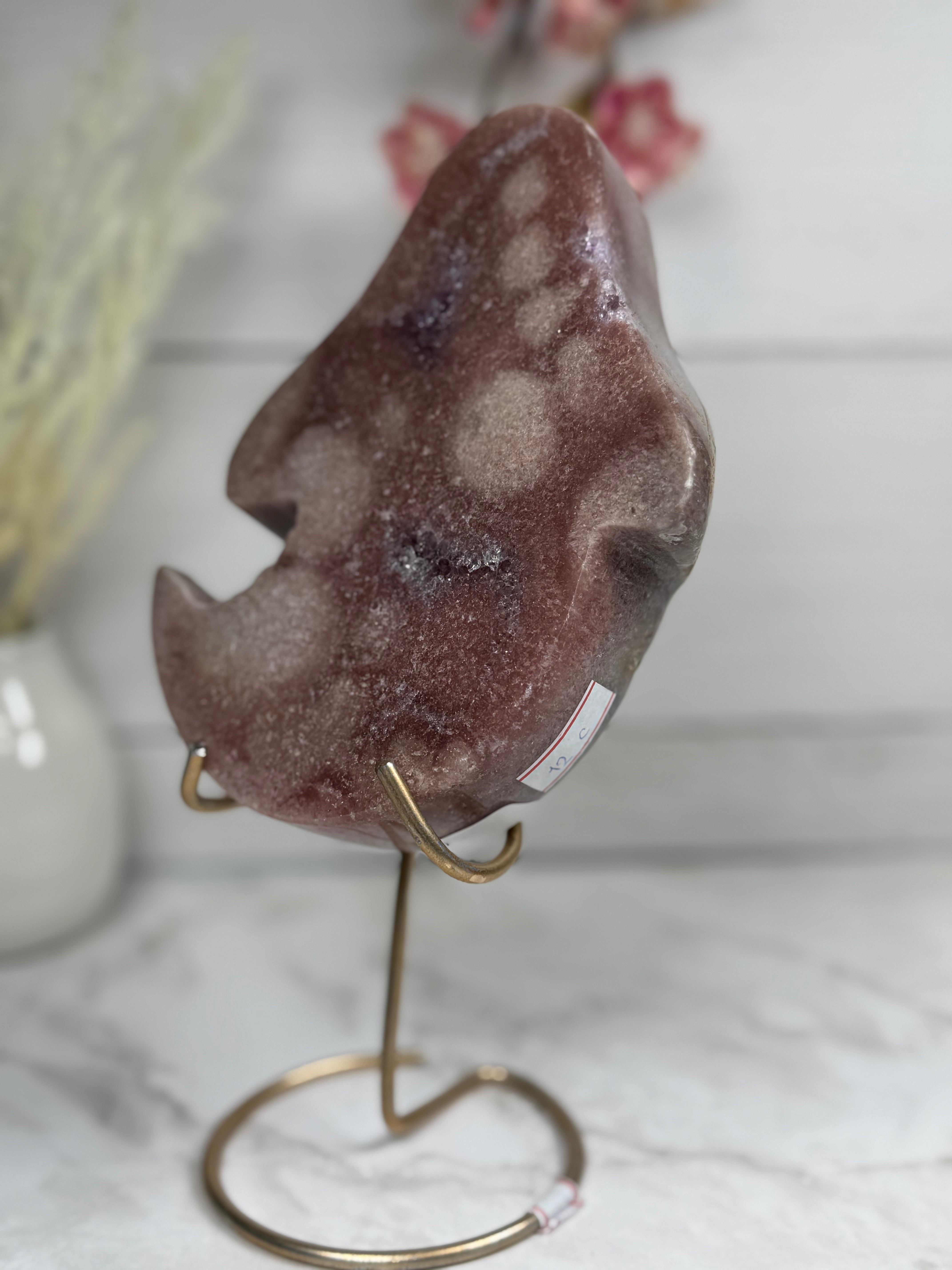 Pink Amethyst Ghost Carving A10016