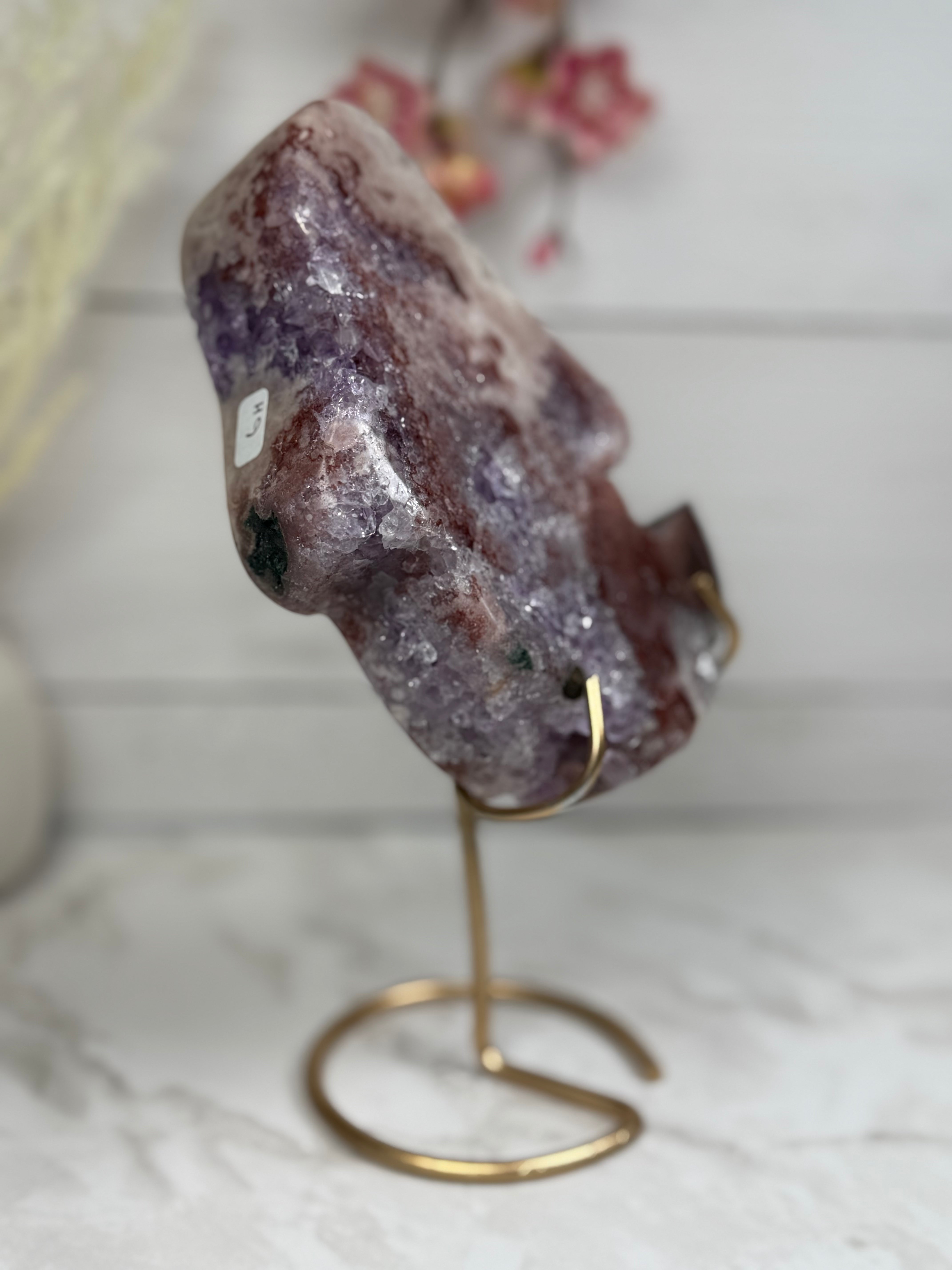 Pink Amethyst Ghost Carving A10004