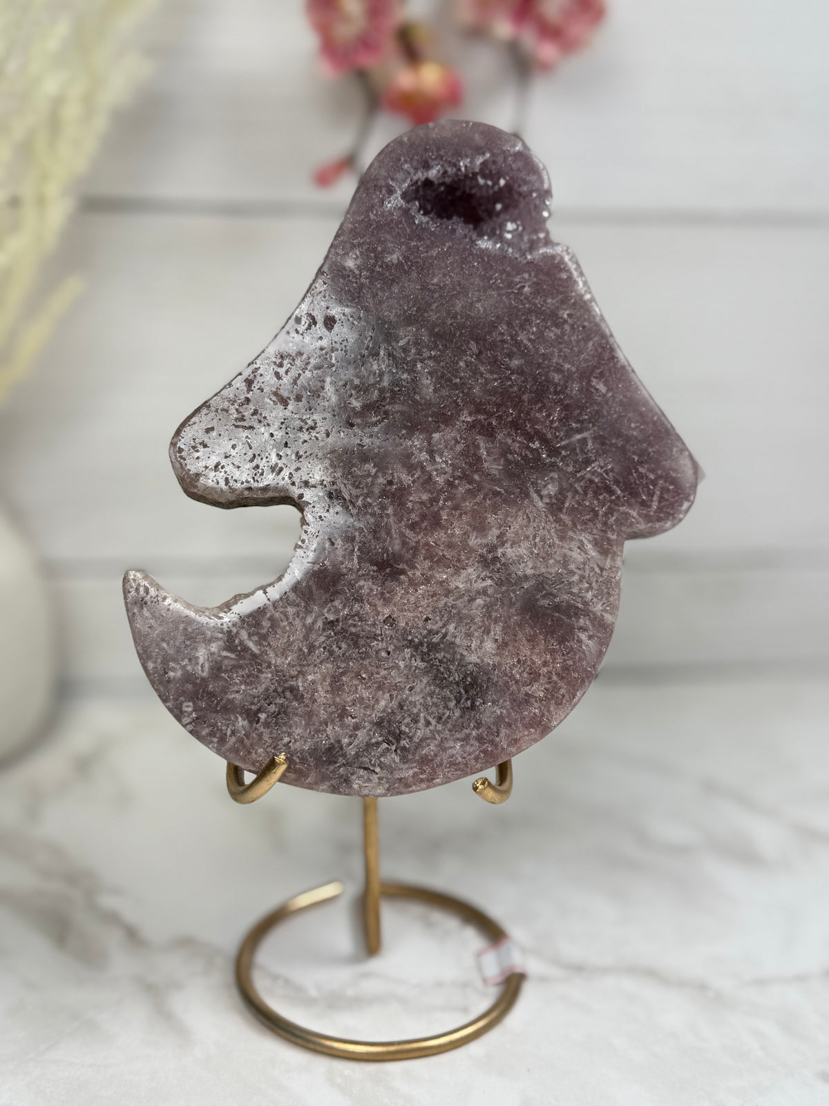 Pink Amethyst Ghost Carving A10014